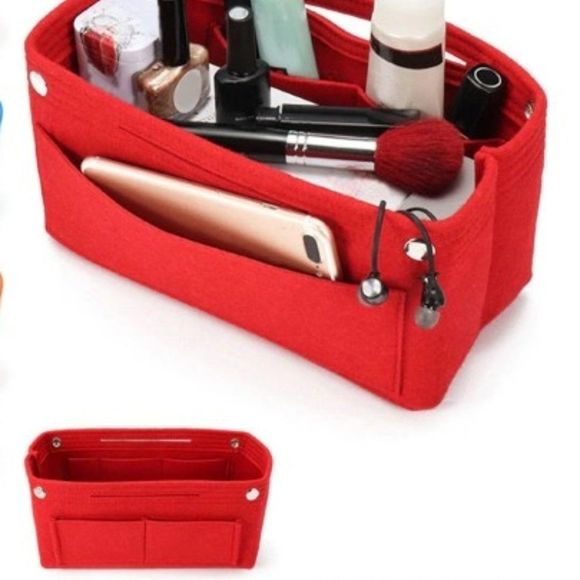 Insert/Organizer- Designer Handbags/Totes -Bright Red Style 3- Snap- NWT - Picture 5 of 10